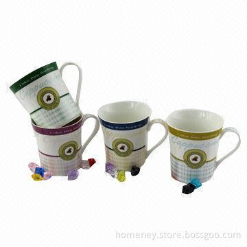 New Bone China Coffee Mugs, Customized Artwork Designs and Logos Accepted